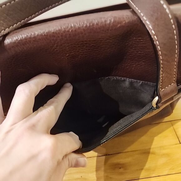 Vintage Etienne Aigner Genuine Leather Signature Brown Pebble Shoulder Bag Purse - Picture 6 of 8